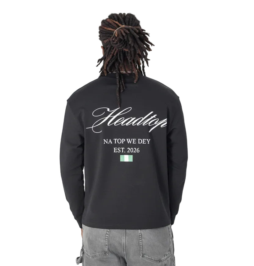 Nigeria "Na Top We Dey" long sleeve black