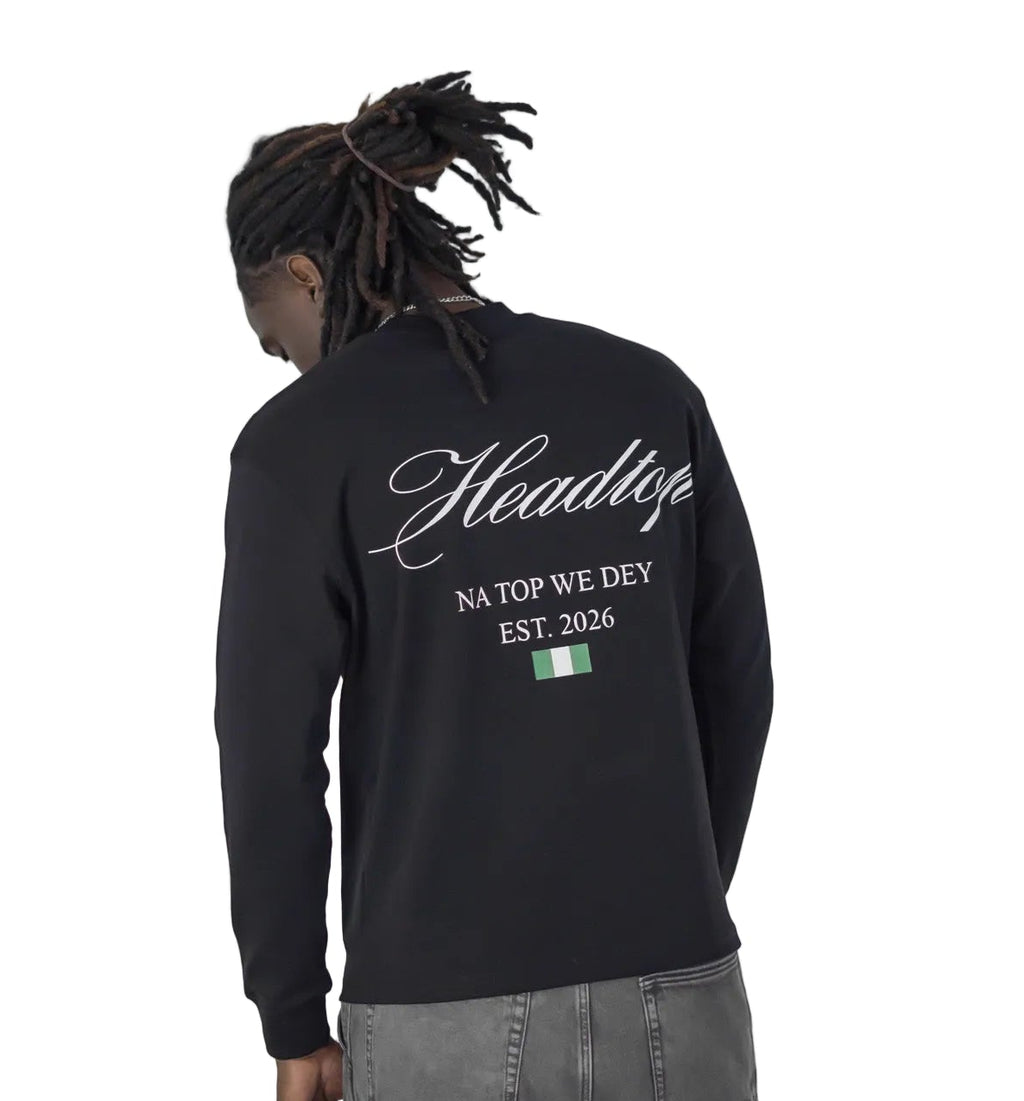Nigeria "Na Top We Dey" long sleeve black