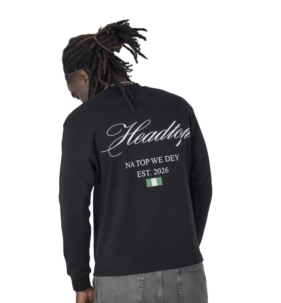 Nigeria "Na Top We Dey" long sleeve black