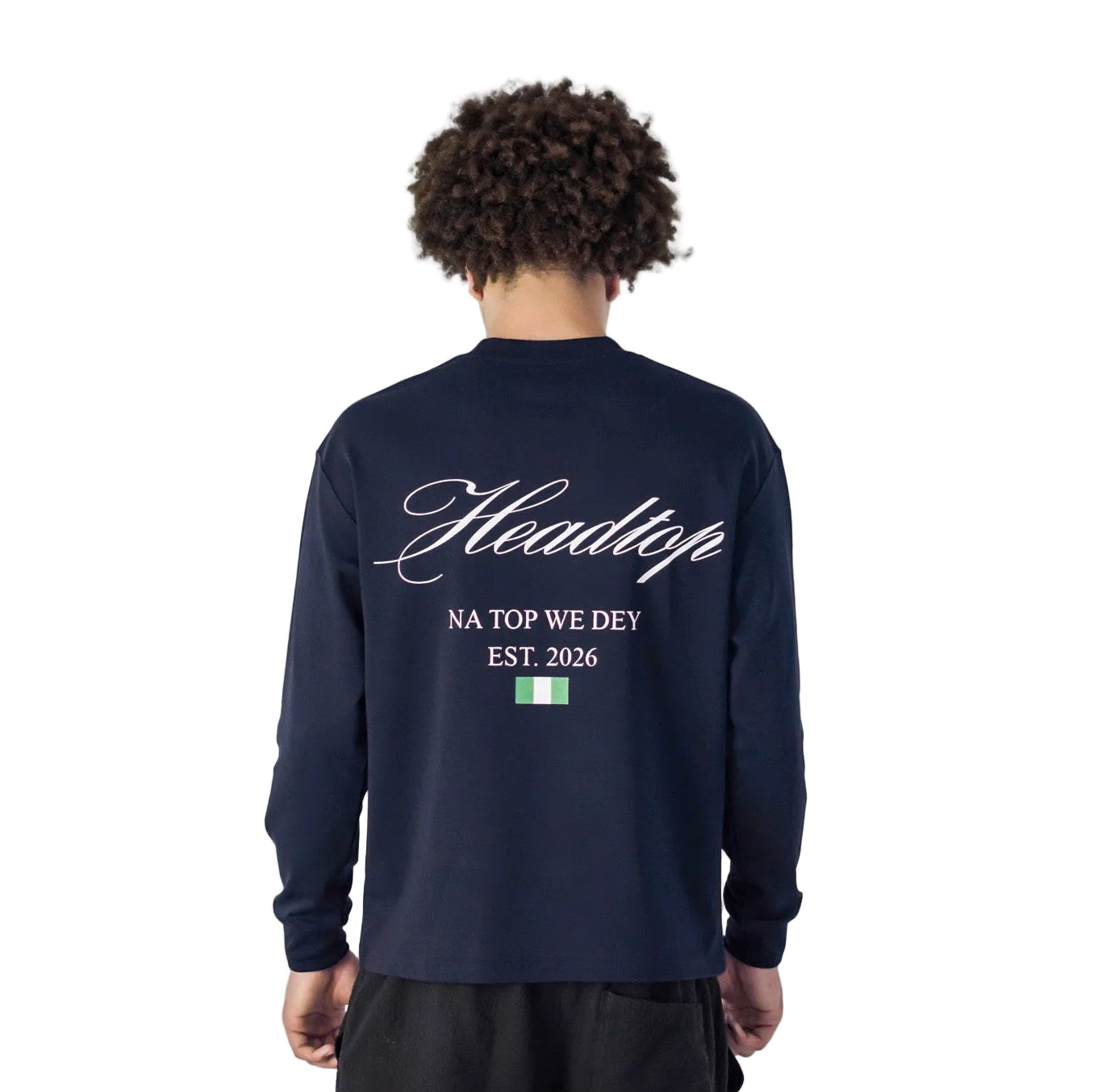Nigeria "Na Top We Dey" Long sleeve Navy blue