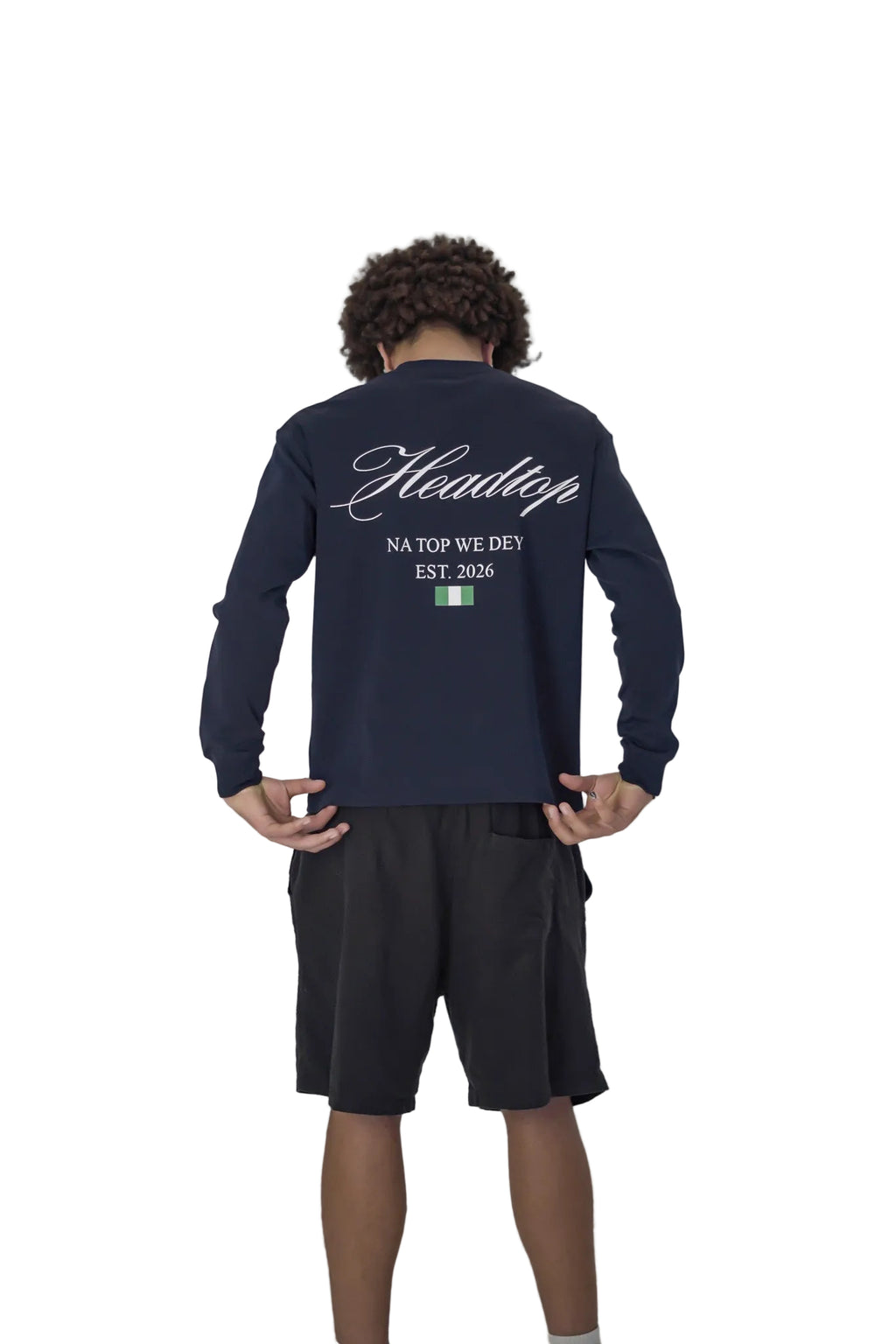 Nigeria "Na Top We Dey" Long sleeve Navy blue